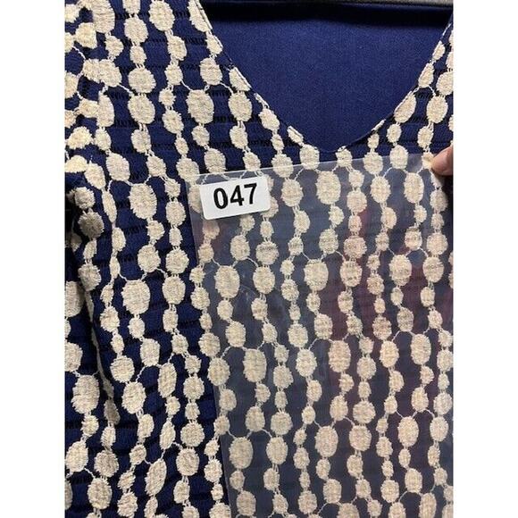 Umgee Womans Navy/Cream Embroidered Dress Size S - Picture 7 of 7